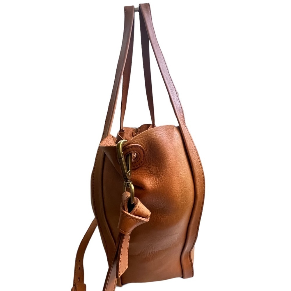 Madewell Medium Leather Transport Tote, English saddle - Picture 8 of 16